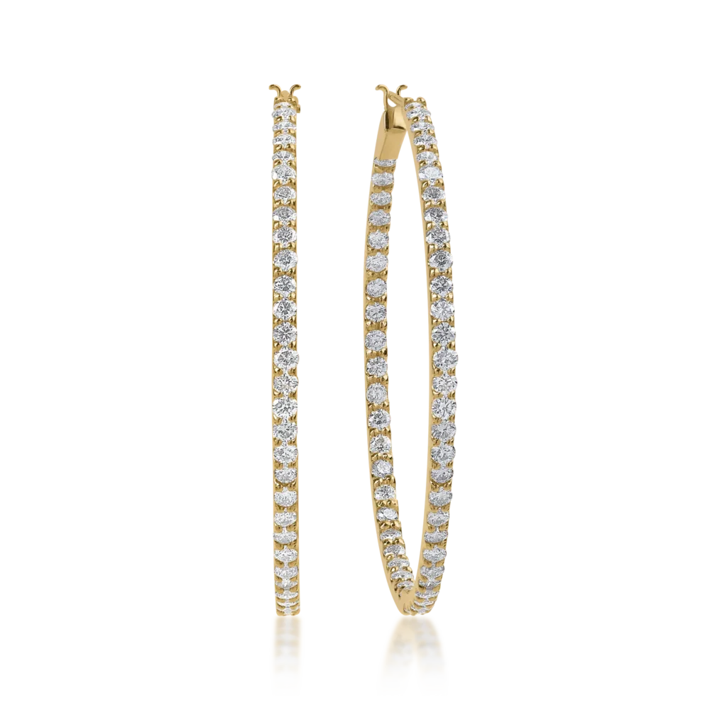 Cercei din aur galben cu diamante de 2ct