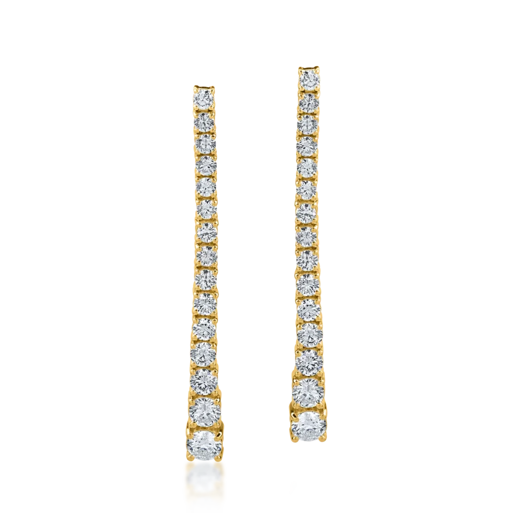 Cercei din aur galben cu diamante de 2ct - imagine 2