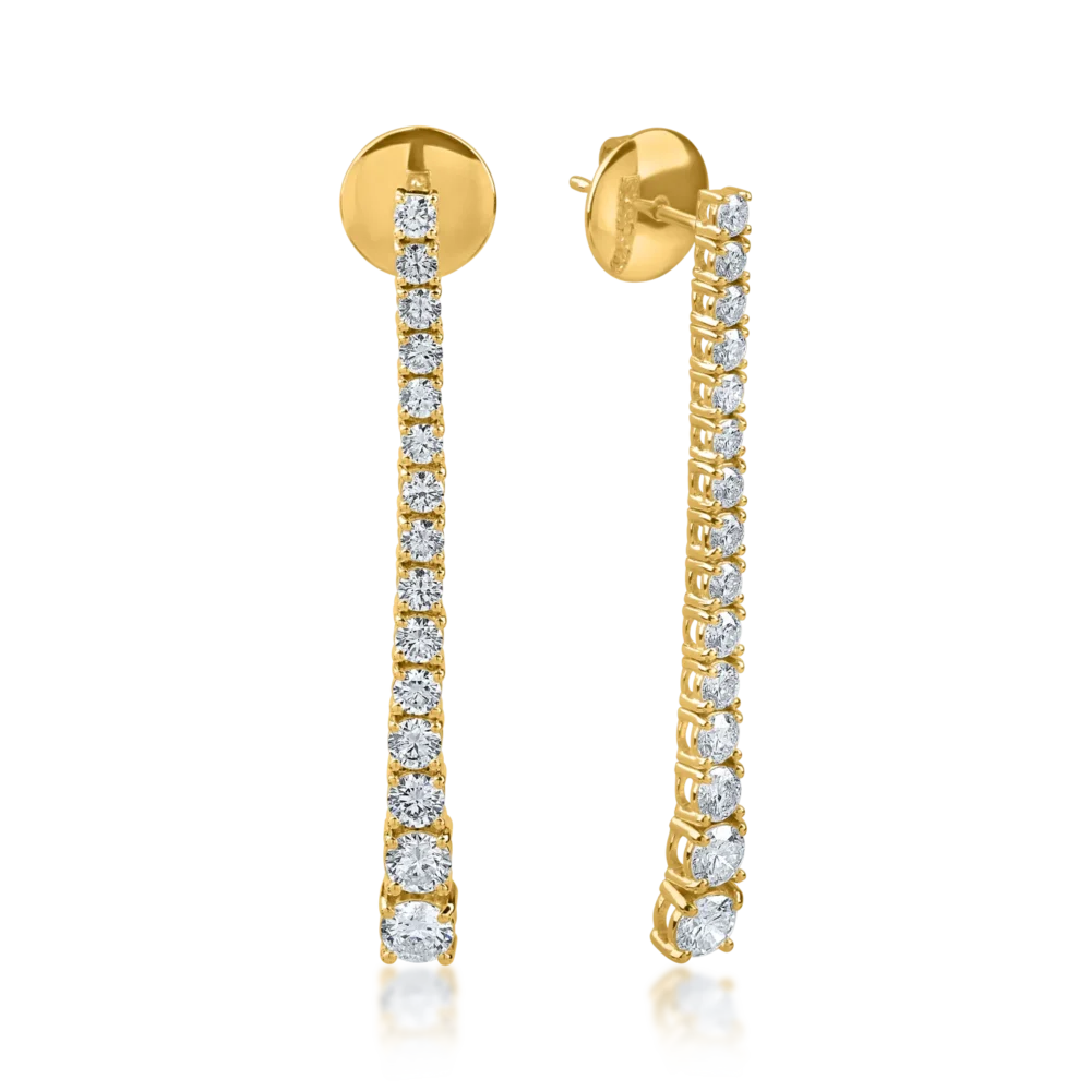 Cercei din aur galben cu diamante de 2ct