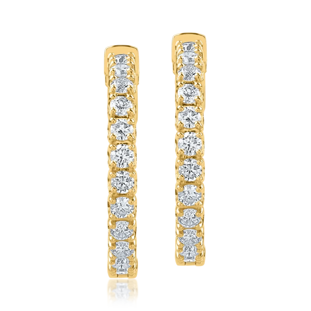 Cercei din aur galben cu diamante de 3.42ct - imagine 2