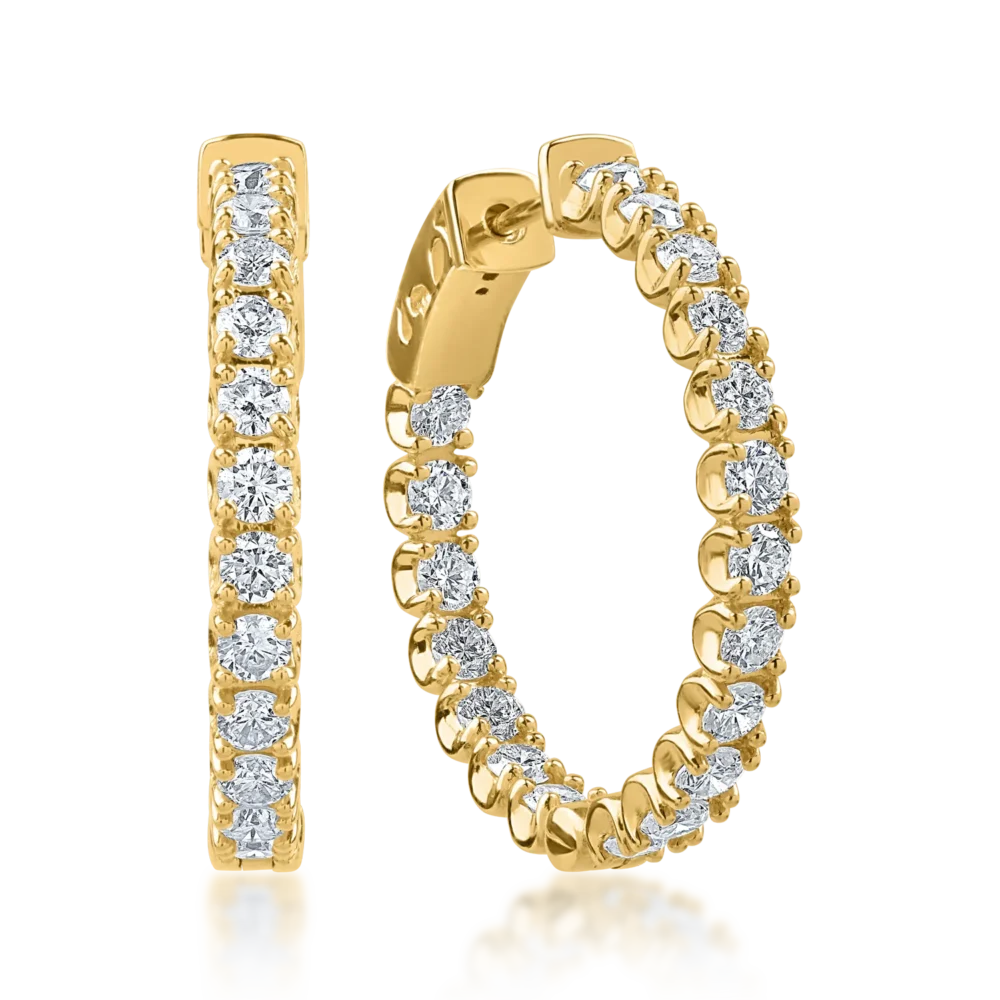 Cercei din aur galben cu diamante de 3.42ct