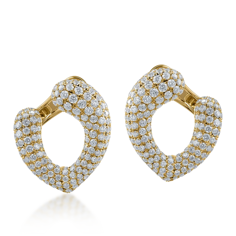Cercei din aur galben cu diamante de 3.51ct - imagine 2
