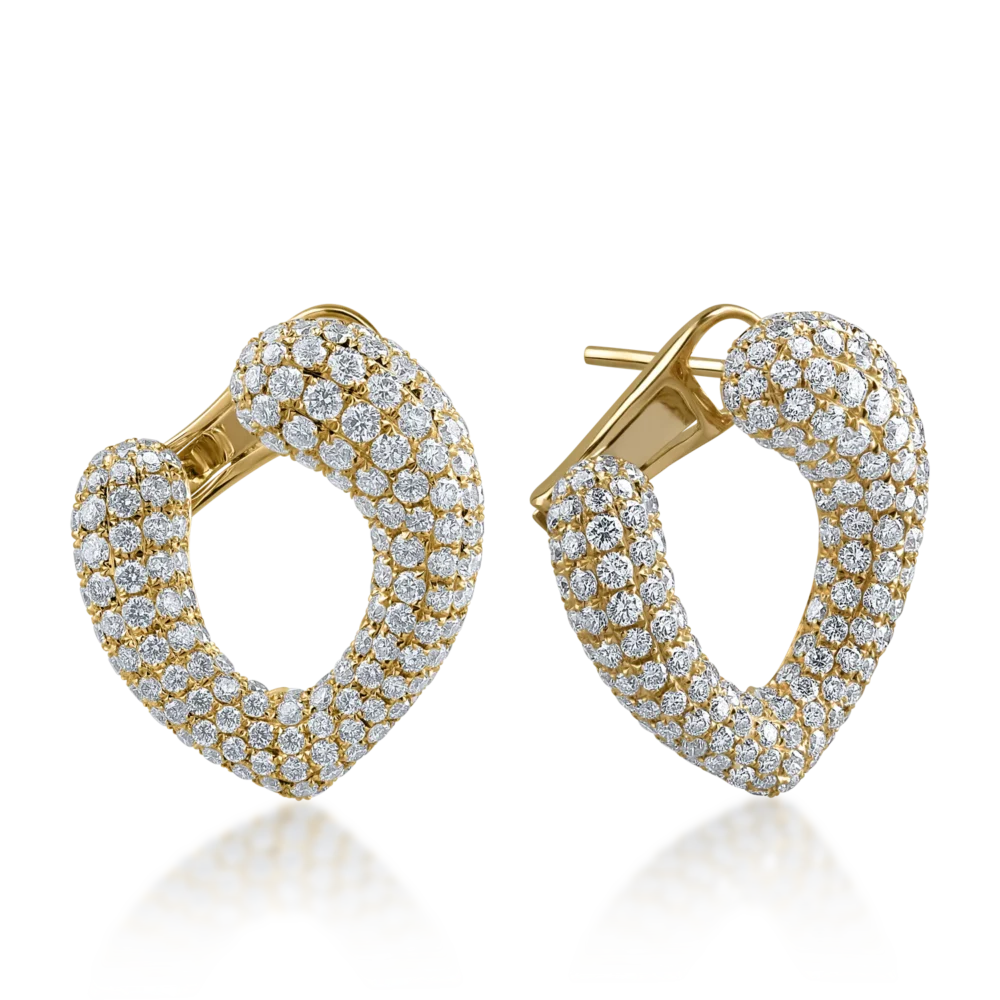 Cercei din aur galben cu diamante de 3.51ct