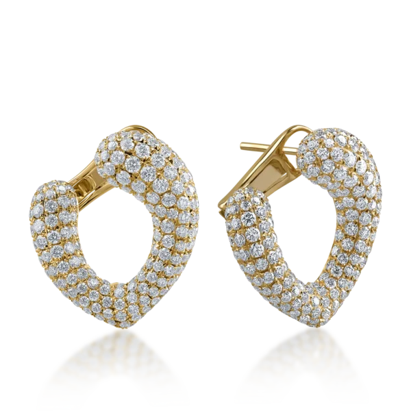 Cercei din aur galben cu diamante de 3.51ct