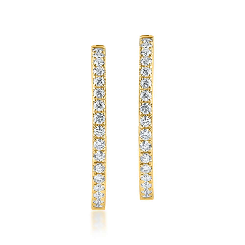 Cercei din aur galben cu diamante microsetting de 1.1ct - imagine 2