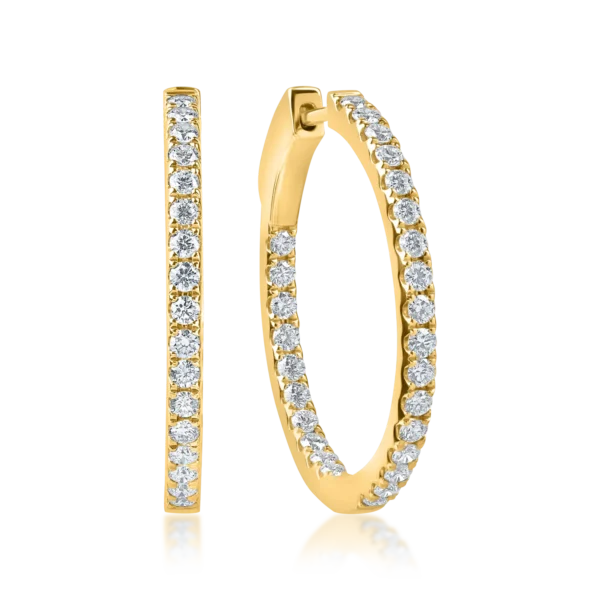 Cercei din aur galben cu diamante microsetting de 1.1ct
