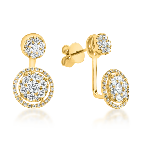 Cercei din aur galben cu diamante microsetting de 1.2ct