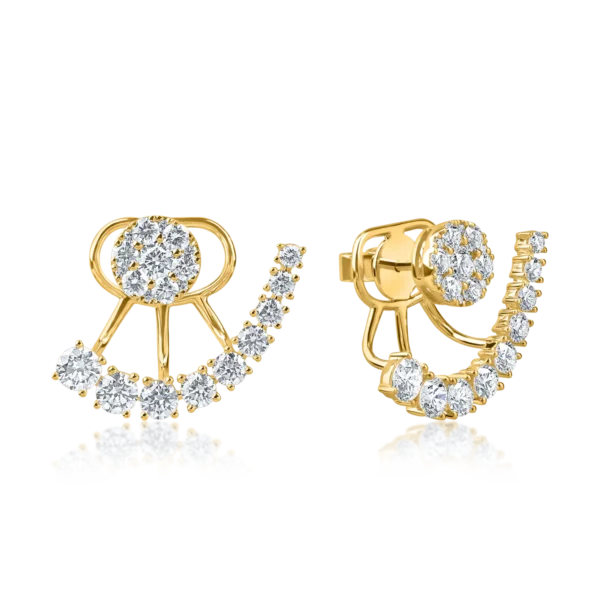 Cercei din aur galben cu diamante microsetting de 2.3ct