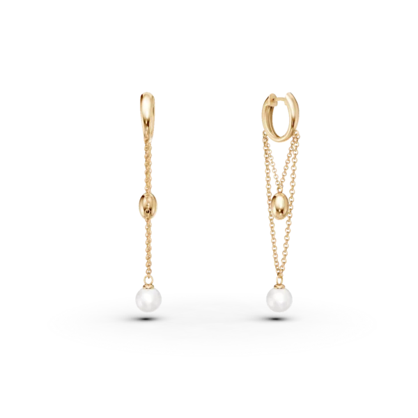 Cercei din aur galben cu perle de cultura de 1.2ct