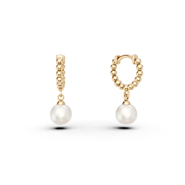 Cercei din aur galben cu perle sintetice