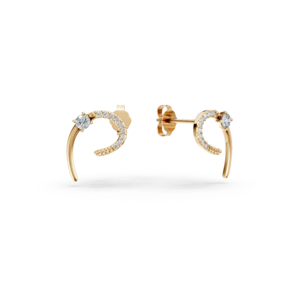 Cercei din aur galben cu zirconii