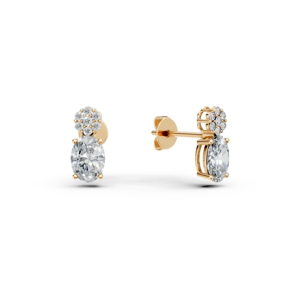 Cercei din aur galben cu zirconii