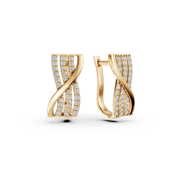 Cercei din aur galben cu zirconii