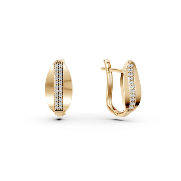 Cercei din aur galben cu zirconii