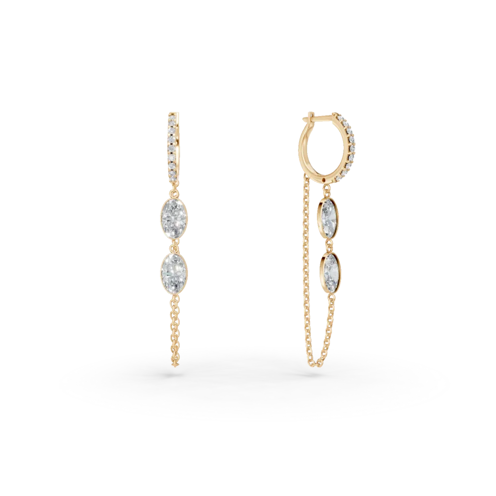 Cercei din aur galben cu zirconii