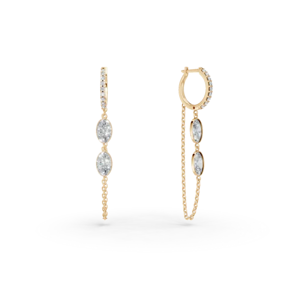 Cercei din aur galben cu zirconii