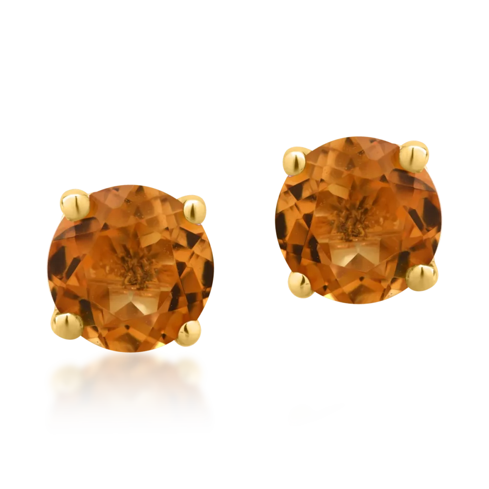 Cercei din aur galben cu citrine de 0.97ct - imagine 2