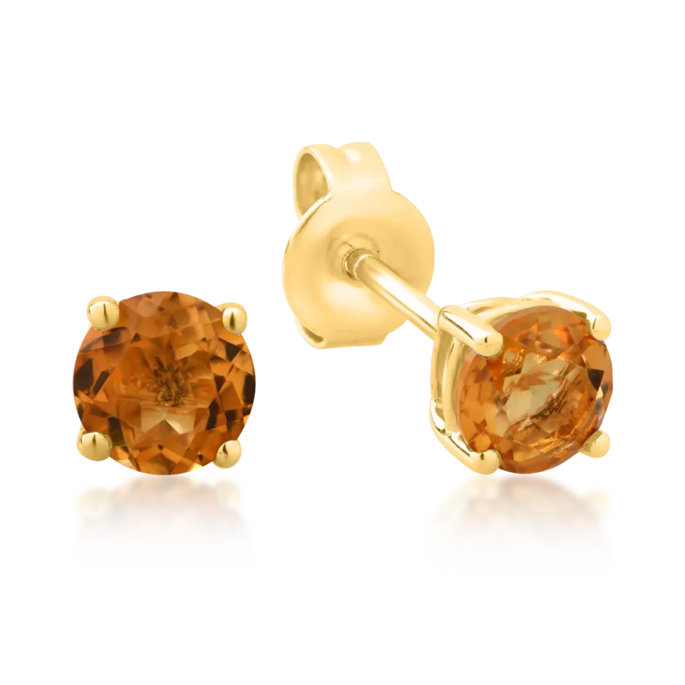 Cercei din aur galben cu citrine de 0.97ct