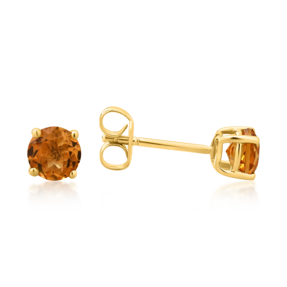 Cercei din aur galben cu citrine de 0.97ct - imagine 3