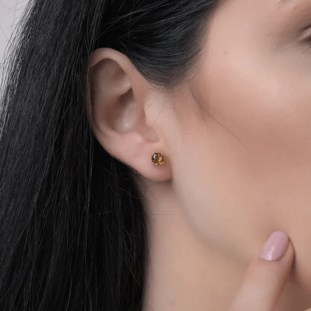 Cercei din aur galben cu citrine de 0.97ct - imagine 4