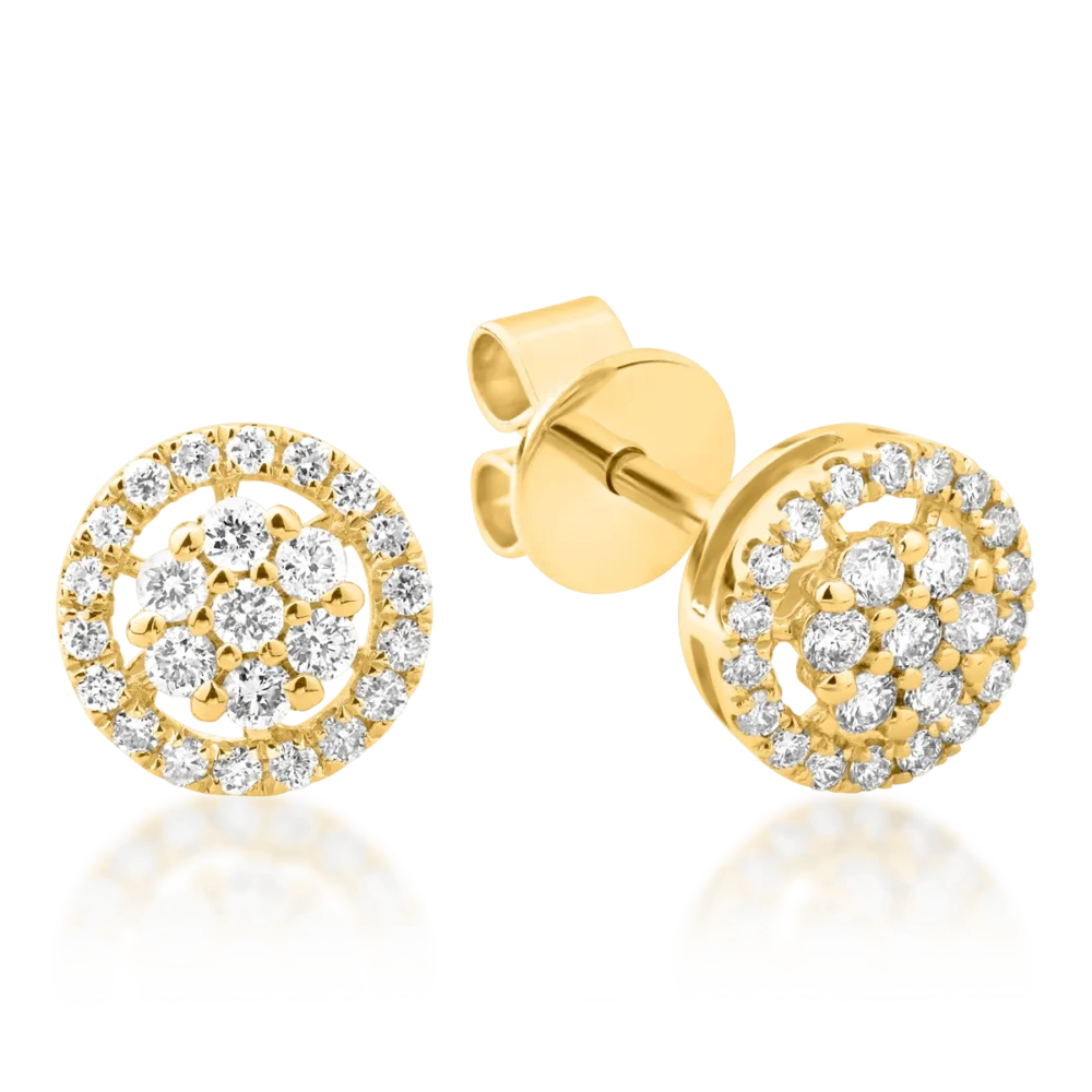 Cercei din aur galben cu diamante de 0.28ct