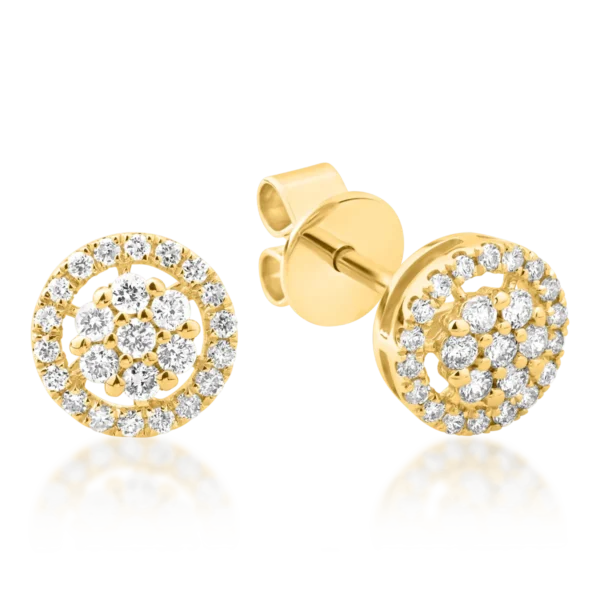 Cercei din aur galben cu diamante de 0.28ct