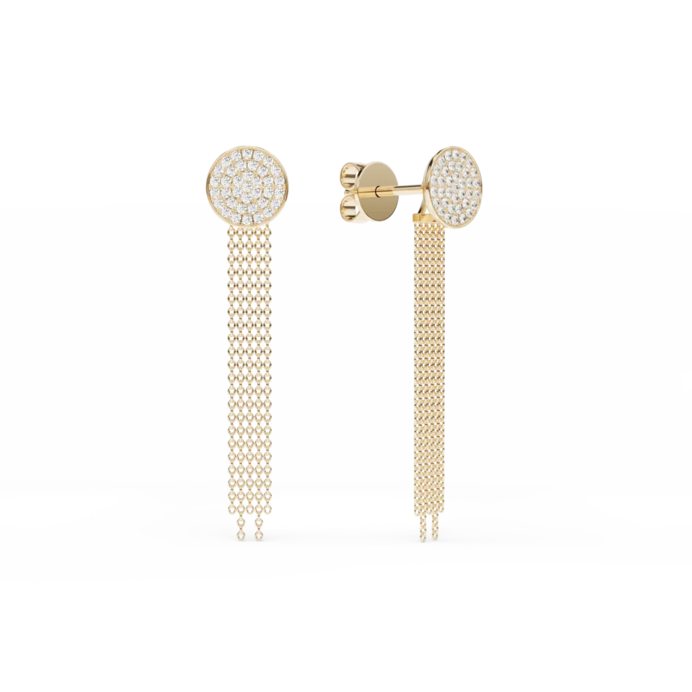 Cercei din aur galben cu diamante de 0.28ct