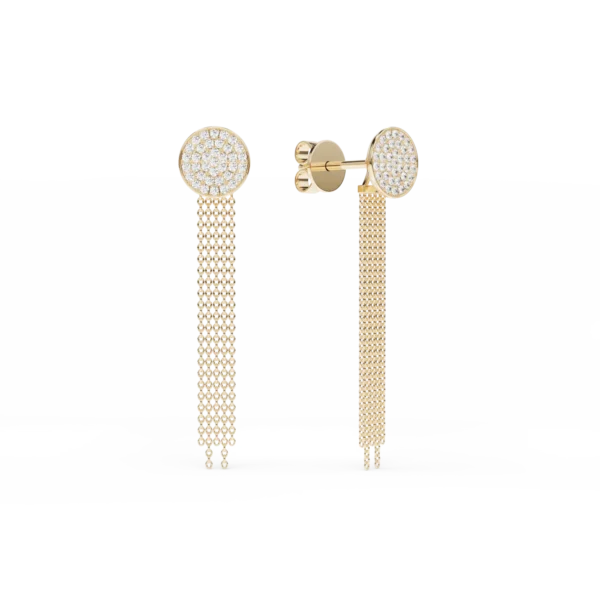 Cercei din aur galben cu diamante de 0.28ct
