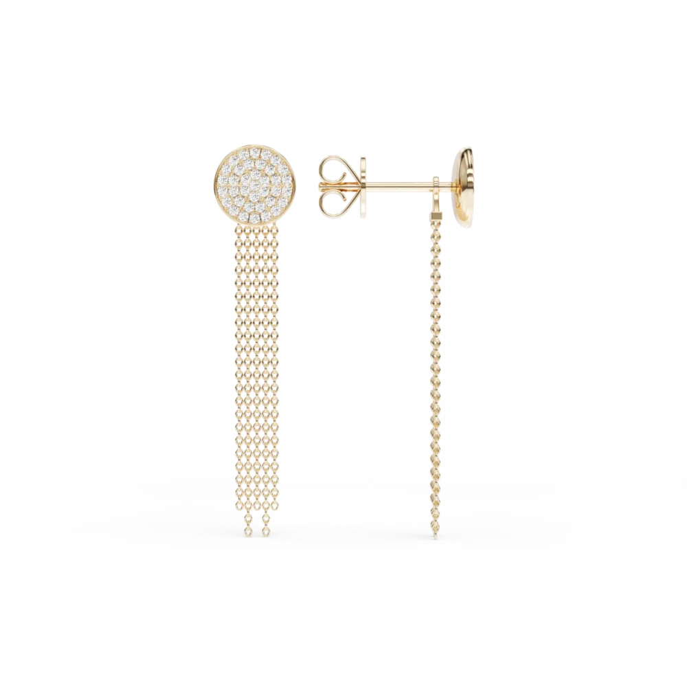 Cercei din aur galben cu diamante de 0.28ct - imagine 3
