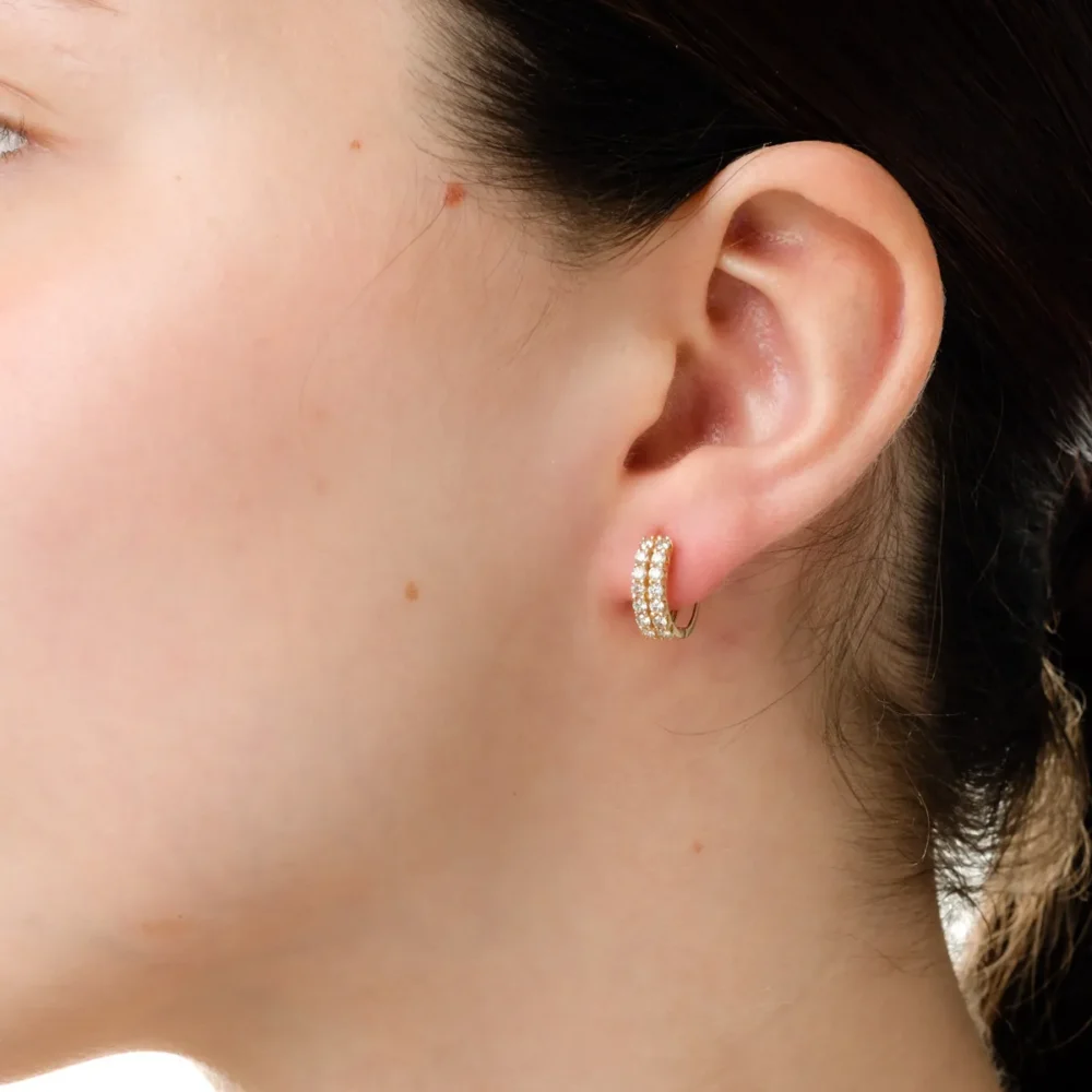 Cercei din aur galben cu diamante de 0.778ct - imagine 4