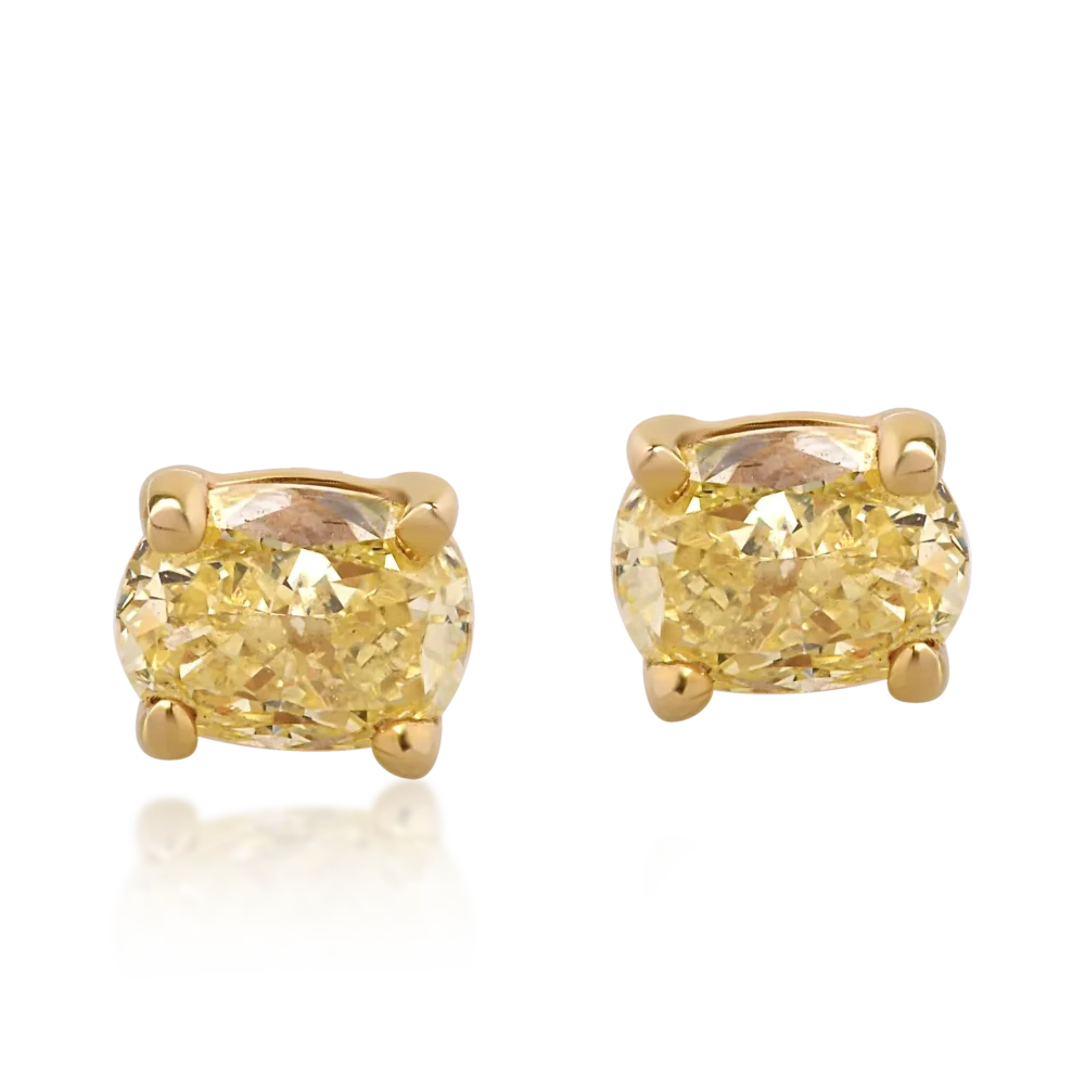 Cercei din aur galben cu diamante fancy-multicolore de 0.64ct - imagine 2