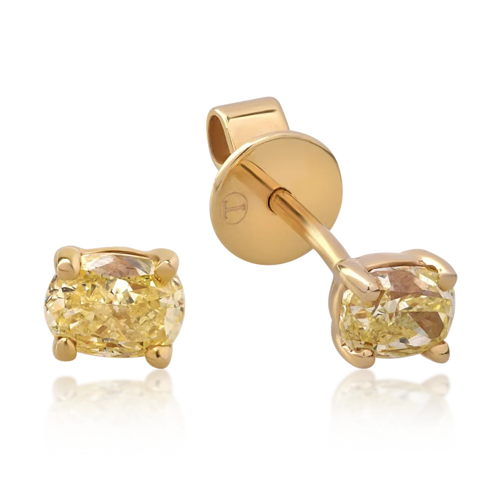 Cercei din aur galben cu diamante fancy-multicolore de 0.64ct