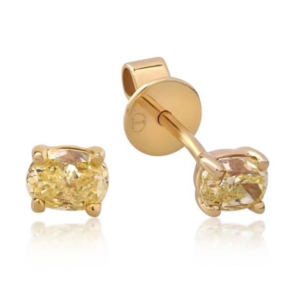 Cercei din aur galben cu diamante fancy-multicolore de 0.64ct