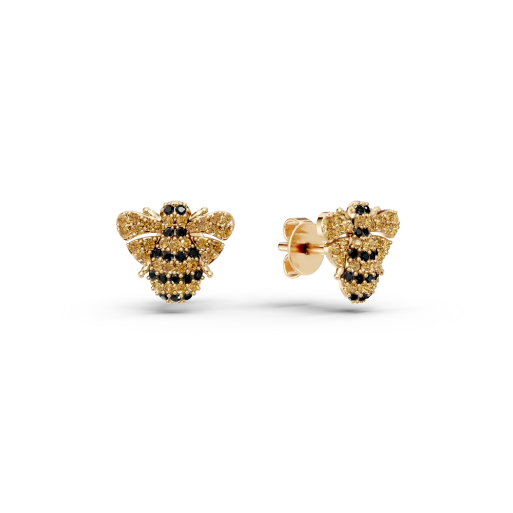 Cercei din aur galben