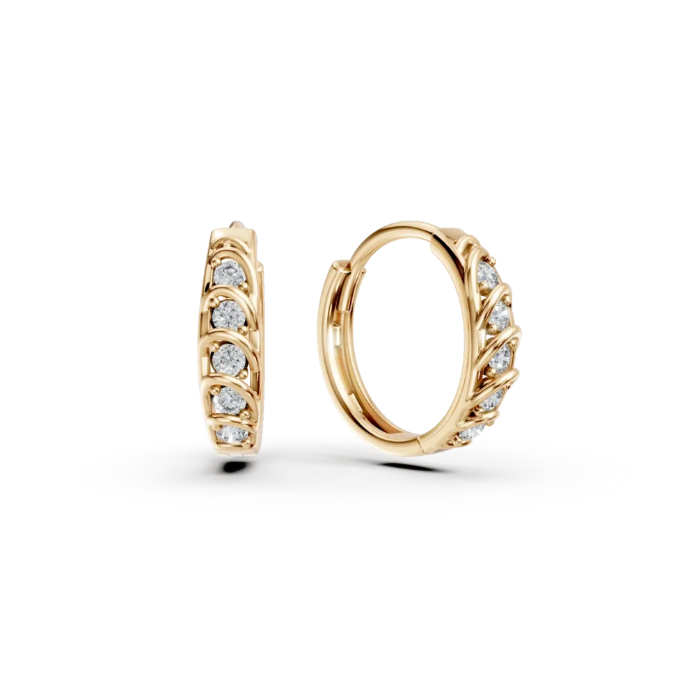 Cercei din aur galben