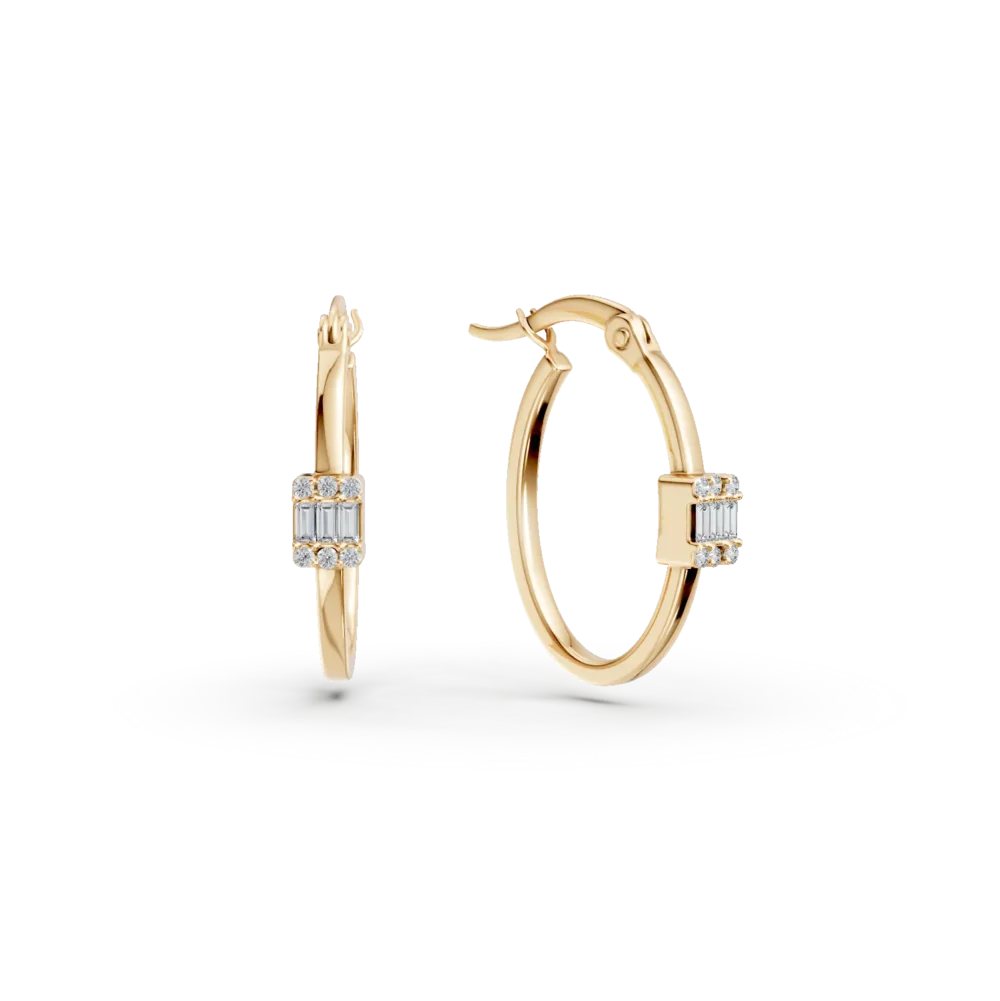 Cercei din aur galben