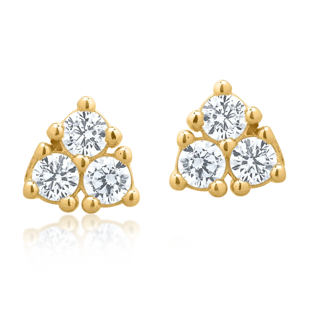 Cercei din aur galben - imagine 2