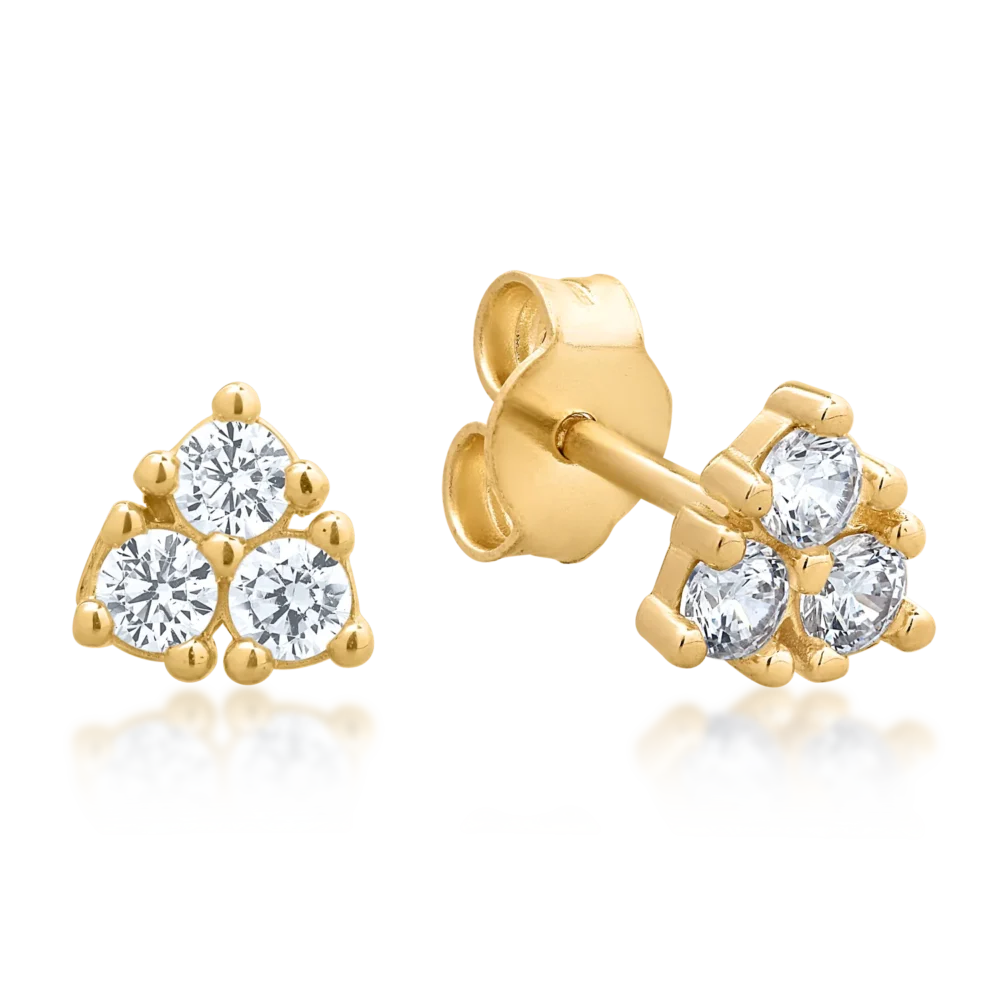 Cercei din aur galben