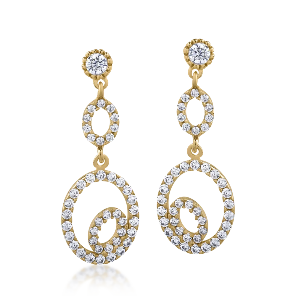 Cercei din aur galben - imagine 2