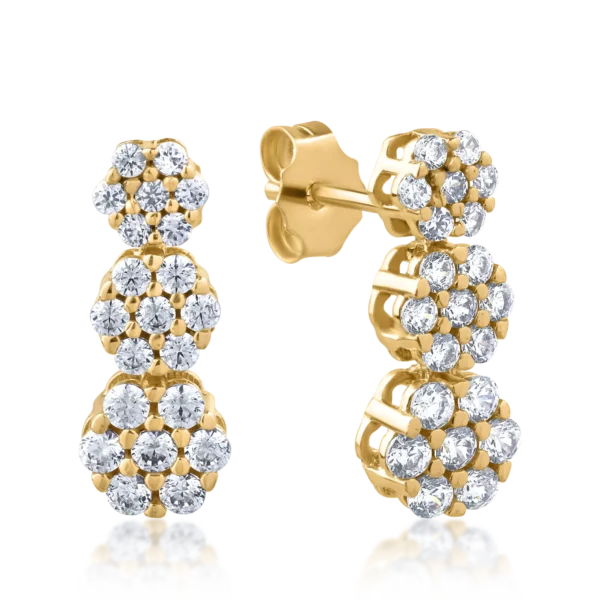 Cercei din aur galben