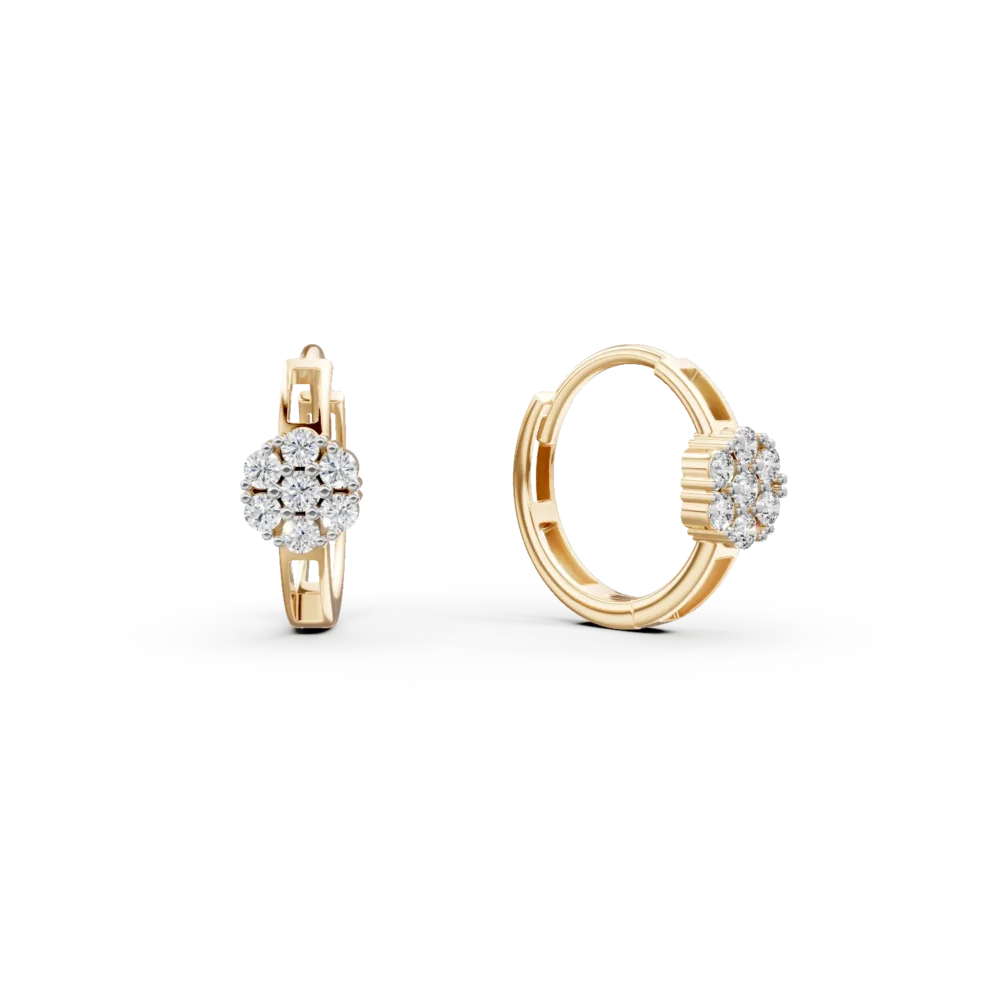 Cercei din aur galben