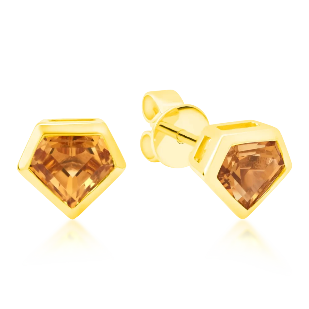 Cercei din aur galben cu citrine de 1.084ct