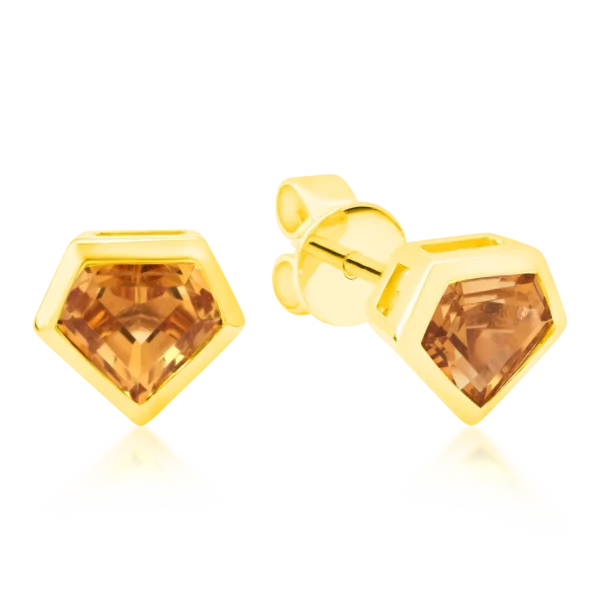 Cercei din aur galben cu citrine de 1.084ct