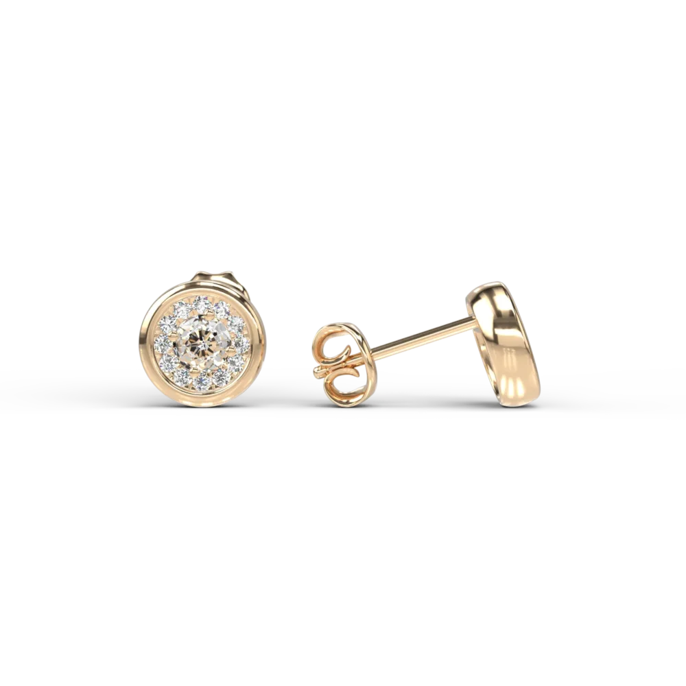 Cercei din aur galben cu diamant de 0.329ct - imagine 3