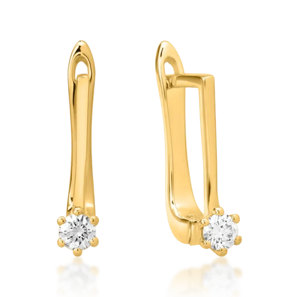 Cercei din aur galben cu diamante de 0.15ct