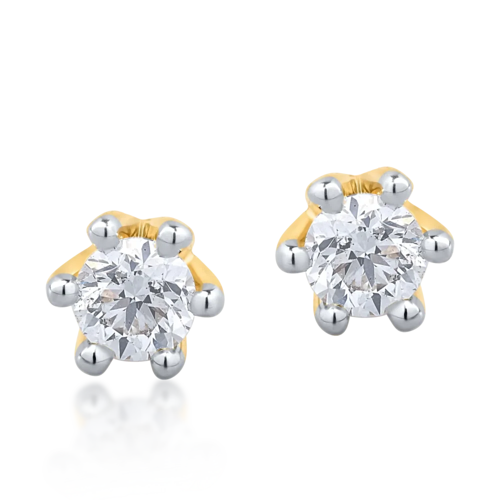 Cercei din aur galben cu diamante de 0.314ct - imagine 2