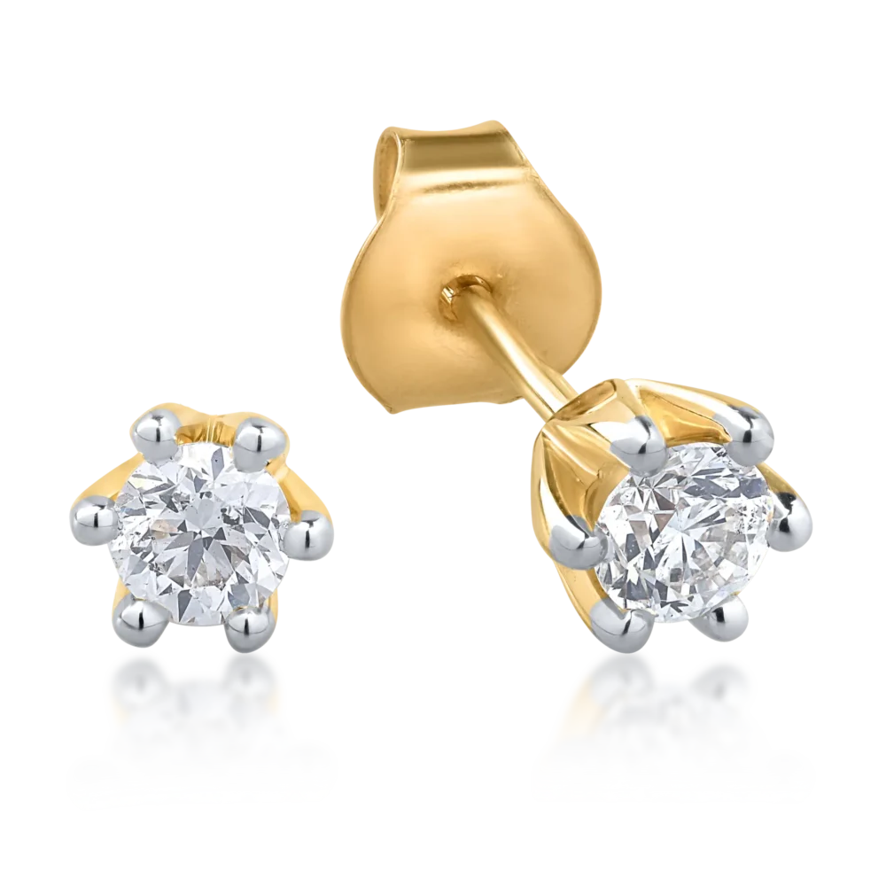 Cercei din aur galben cu diamante de 0.314ct