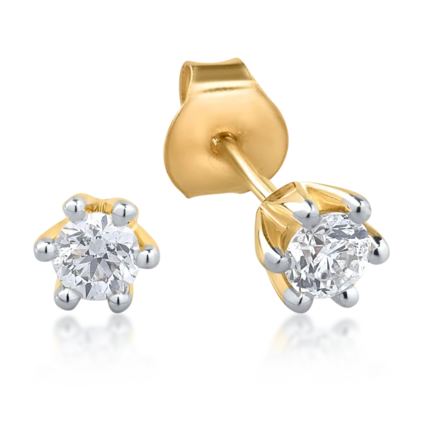 Cercei din aur galben cu diamante de 0.314ct