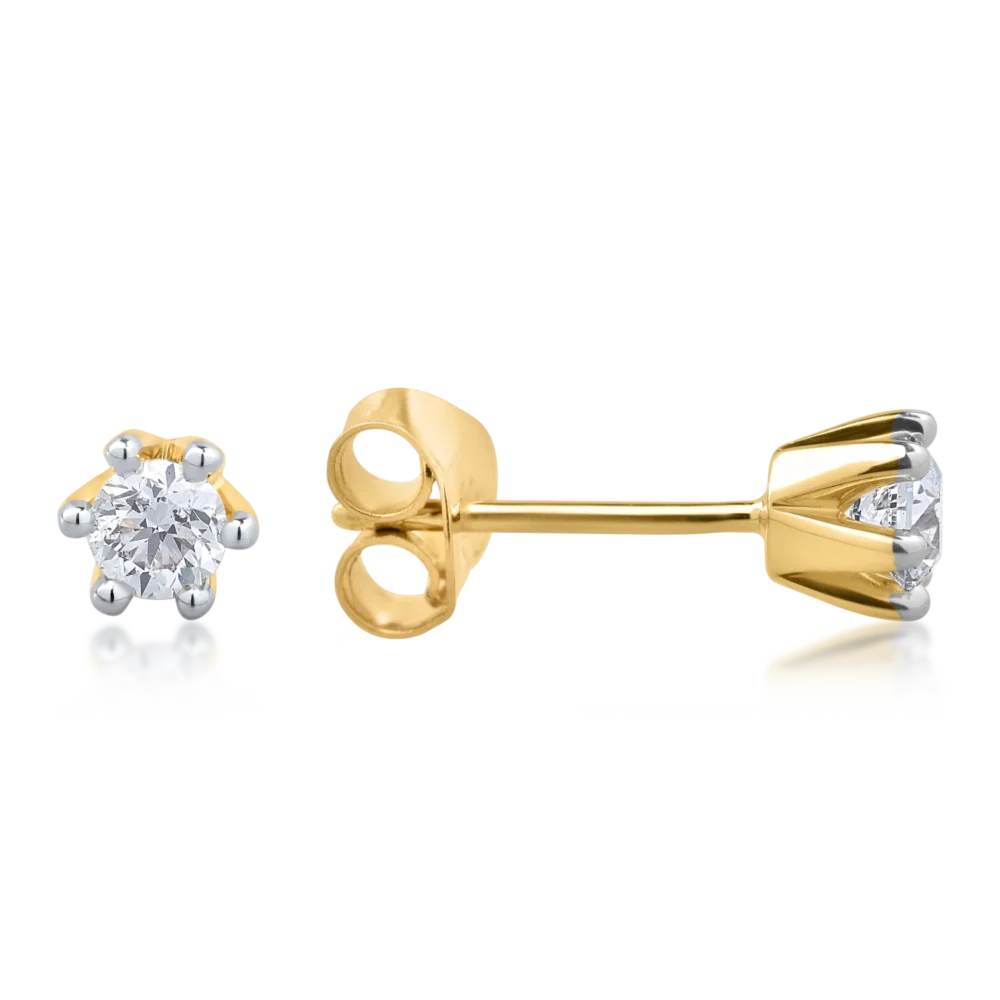 Cercei din aur galben cu diamante de 0.314ct - imagine 3