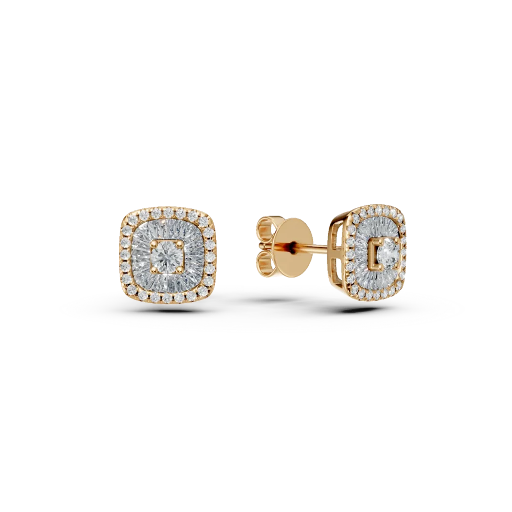 Cercei din aur galben cu diamante de 0.41ct